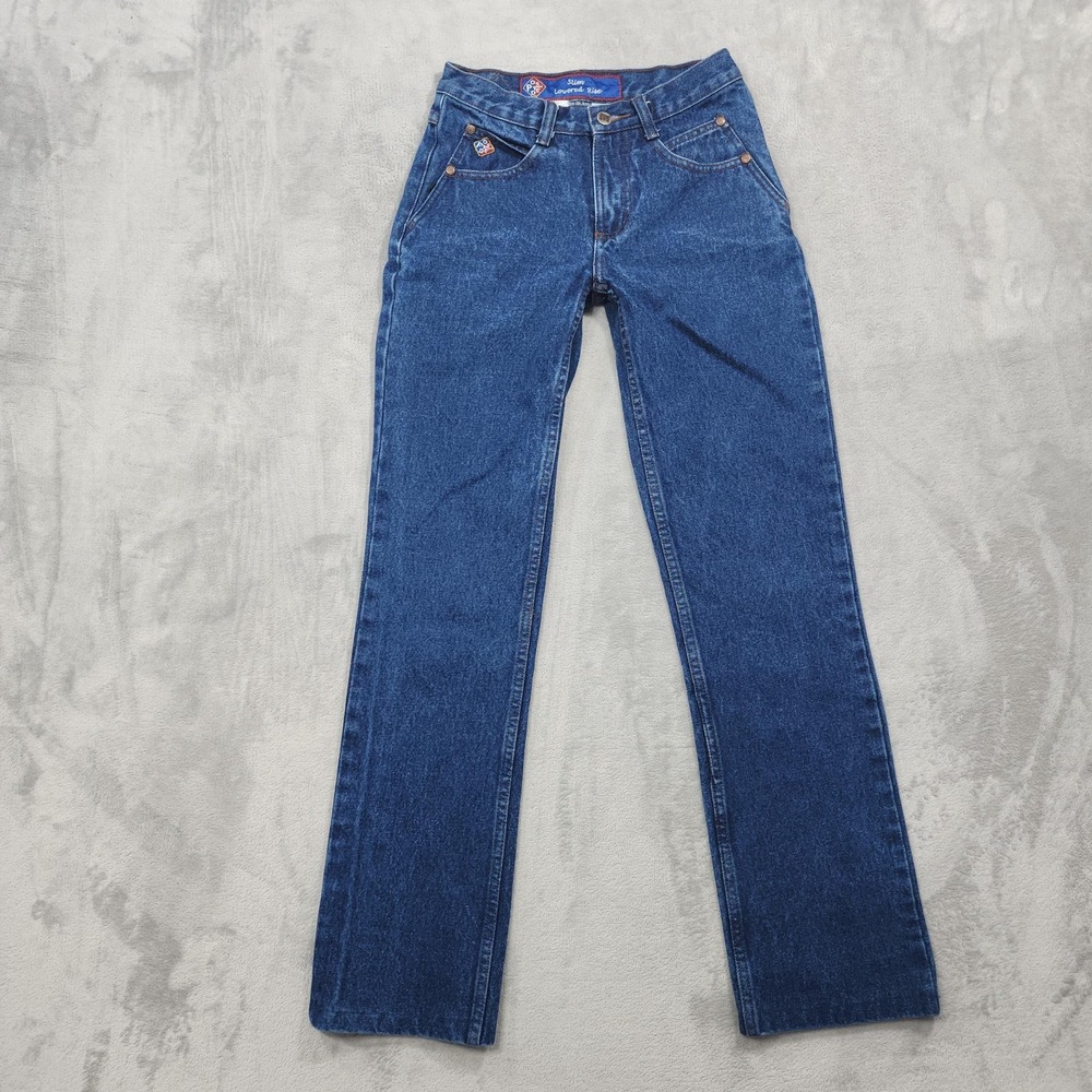 Vintage Posted Jeans Womens 24 Blue Low Rise Slim Straight Leg Denim Dark Wash